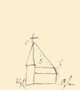 Kirche mit Blitzableiter - Zeichnung F.F. Wolffs in Brief an G.C. Lichtenberg. Brief Nr. 1108. G.C. Lichtenberg Briefwechsel, Bd. II. Hg. v. Ullrich Joost und Albrecht Sch�ne.